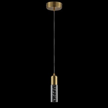 Bolha 4.75" Bubble Acrylic/Iron Modern Minimalist Integrated LED Pendant - JONATHAN Y
